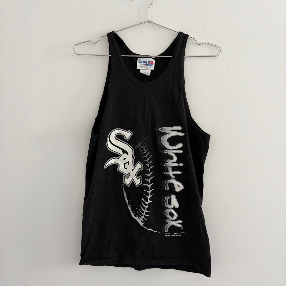 Vintage Chalk Line Chicago White Sox Tank Top Black Graphic MLB 1997 USA Made M
